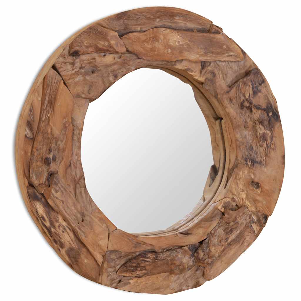 vidaXL Decoratieve spiegel rond 60 cm teakhout - Afbeelding 4
