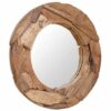 vidaXL Decoratieve spiegel rond 80 cm teakhout