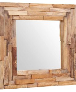 vidaXL Decoratieve spiegel vierkant 60x60 cm teakhout