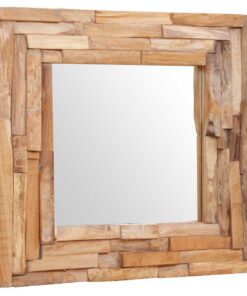 vidaXL Decoratieve spiegel vierkant 60x60 cm teakhout