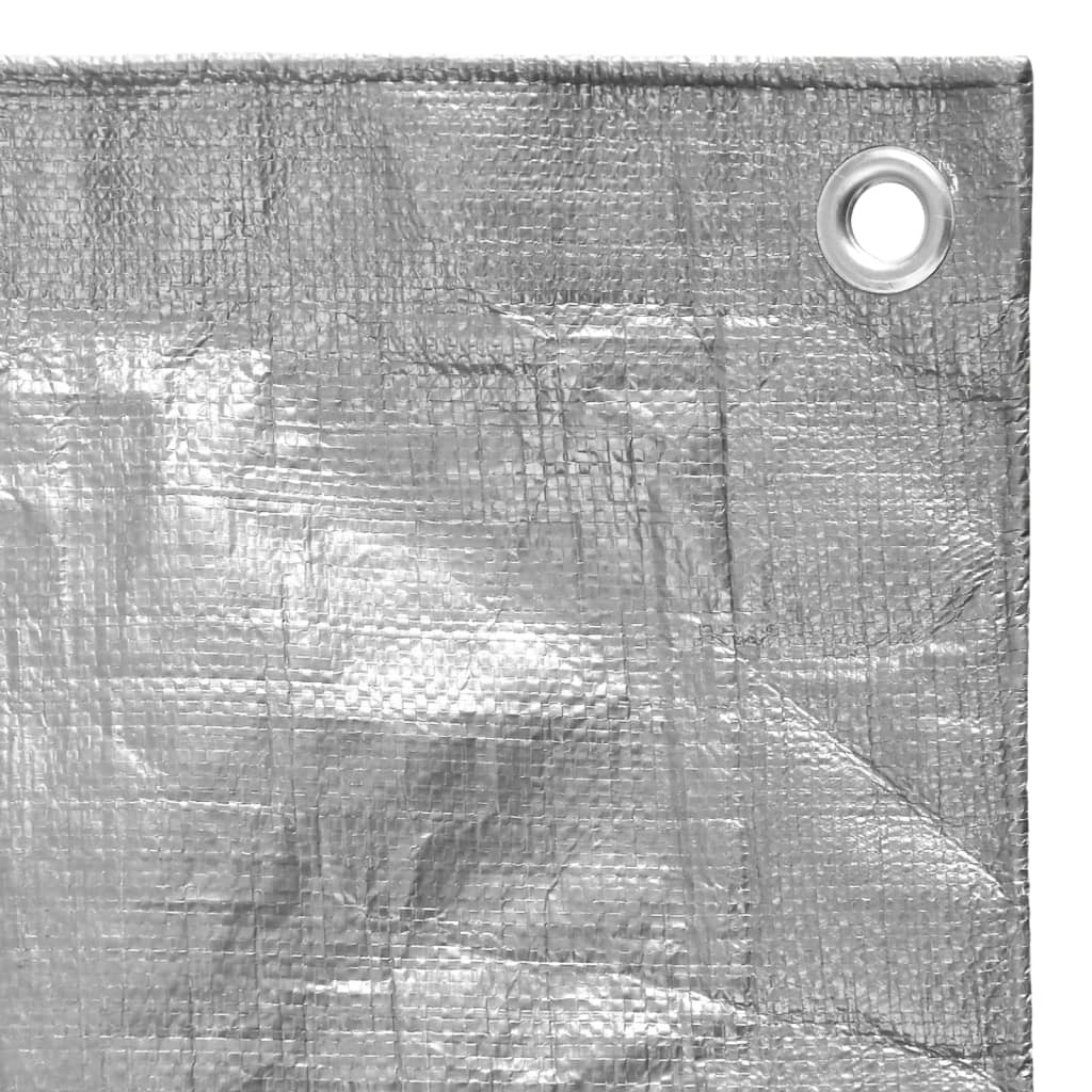 vidaXL Dekzeil 180 g/m² 6x6 m HDPE grijs - Afbeelding 4
