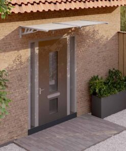 vidaXL Deurluifel 199x90 cm polycarbonaat grijs en transparant