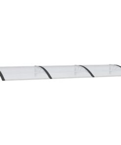 vidaXL Deurluifel 300x75 cm polycarbonaat zwart en transparant
