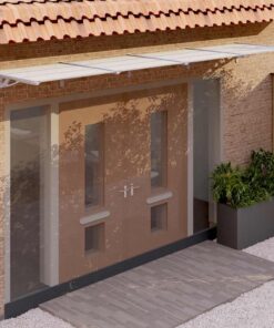 vidaXL Deurluifel 396x90 cm polycarbonaat grijs en transparant