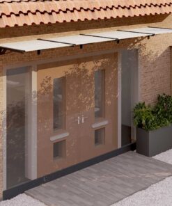 vidaXL Deurluifel 396x90 cm polycarbonaat zwart en transparant