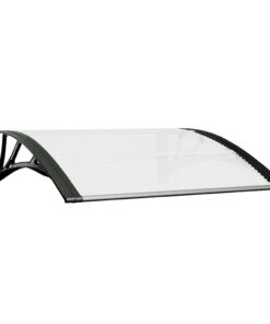 vidaXL Deurluifel 80x75 cm polycarbonaat zwart en transparant