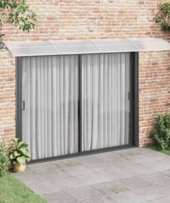 vidaXL Deurluifel Grijs 400x100 cm Polycarbonaat