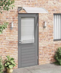 vidaXL Deurluifel Grijs en Transparant 100x75 cm Polycarbonaat
