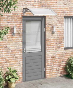 vidaXL Deurluifel Grijs en Transparant 80x75 cm Polycarbonaat