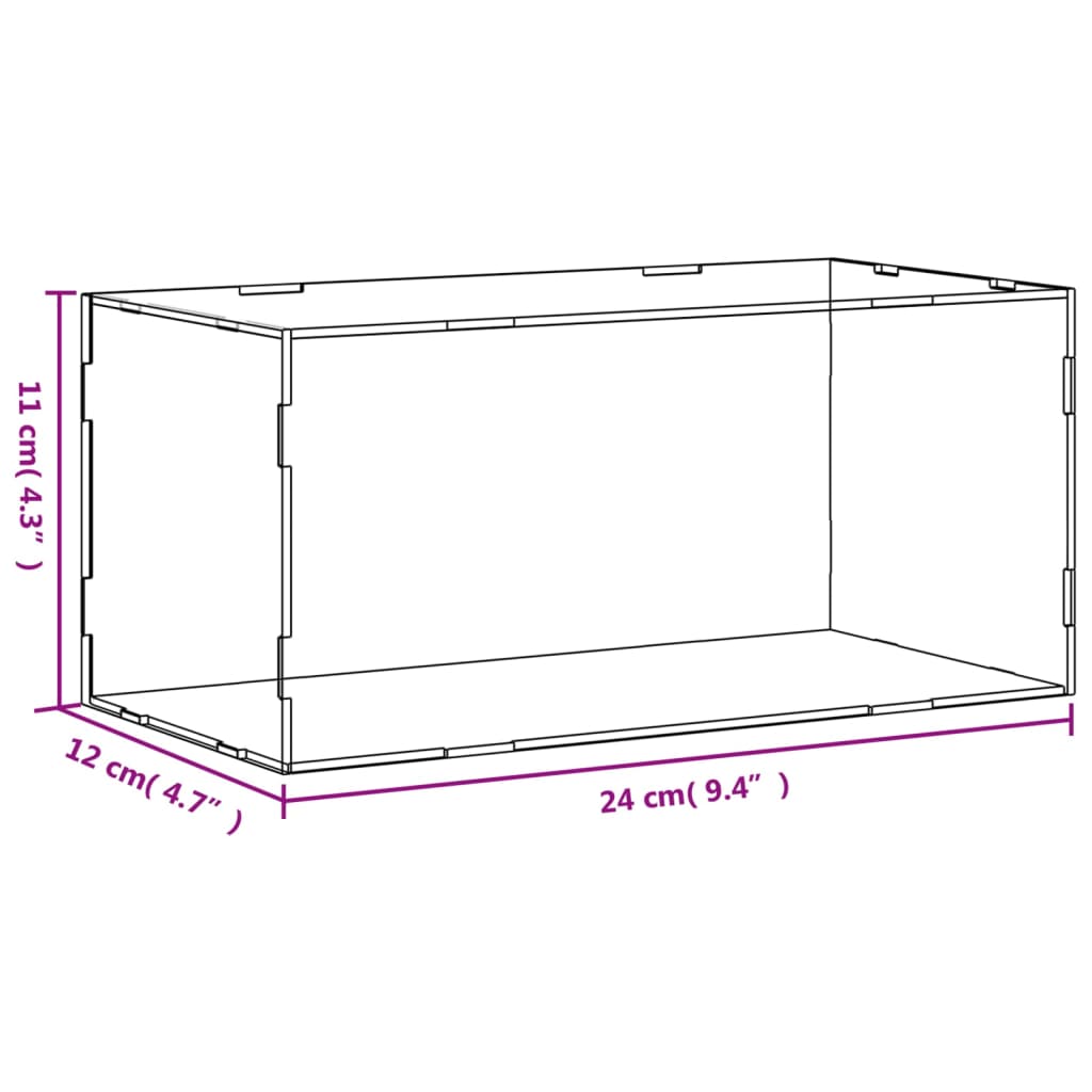 vidaXL Displaybox transparant 24x12x11 cm acryl - Afbeelding 6