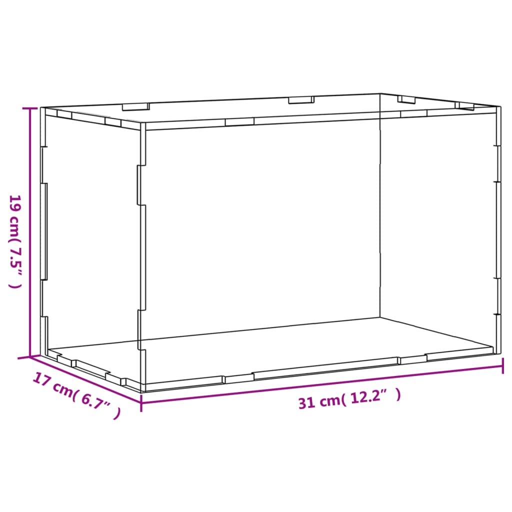 vidaXL Displaybox transparant 31x17x19 cm acryl - Afbeelding 6