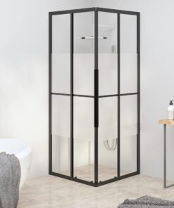vidaXL Douchecabine 80x80x180 cm halfmat ESG zwart