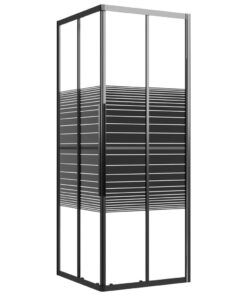 vidaXL Douchecabine strepen 80x80x180 cm ESG zwart