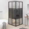 vidaXL Douchecabine strepen 80x80x180 cm ESG zwart