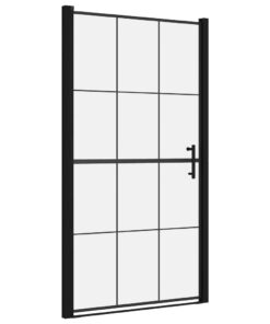 vidaXL Douchedeur 100x178 cm gehard glas zwart