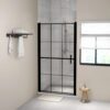 vidaXL Douchedeur 100x178 cm gehard glas zwart