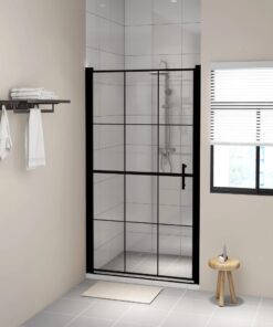 vidaXL Douchedeur 100x178 cm gehard glas zwart
