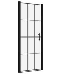 vidaXL Douchedeur 81x195 cm gehard glas zwart