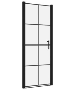 vidaXL Douchedeur 91x195 cm gehard glas zwart