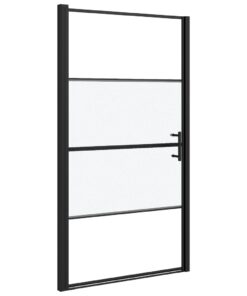 vidaXL Douchedeur halfmat 100x178 cm gehard glas zwart