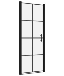 vidaXL Douchedeuren 81x195 cm gehard glas zwart