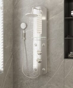 vidaXL Douchepaneel 25x43x110 cm zilverkleurig