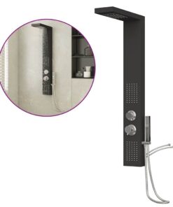vidaXL Douchepaneelsysteem aluminium zwart