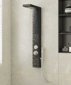 vidaXL Douchepaneelsysteem aluminium zwart