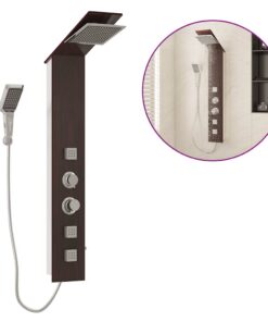 vidaXL Douchepaneelsysteem glas bruin