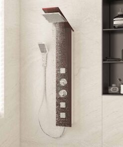 vidaXL Douchepaneelsysteem glas bruin