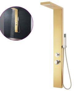 vidaXL Douchepaneelsysteem roestvrij staal 201 goudkleurig