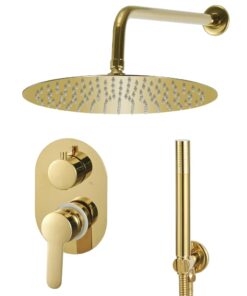 vidaXL Douchesysteem roestvrij staal 201 goudkleurig