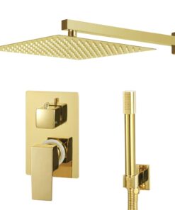 vidaXL Douchesysteem roestvrij staal 201 goudkleurig