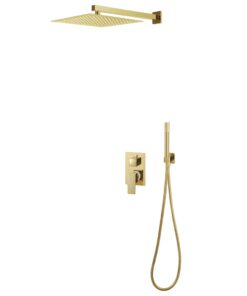 vidaXL Douchesysteem roestvrij staal 201 goudkleurig
