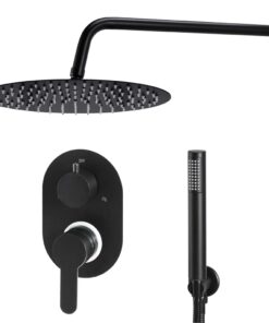 vidaXL Douchesysteem roestvrij staal 201 zwart