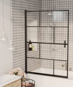 vidaXL Douchewand 100x140 cm ESG zwart