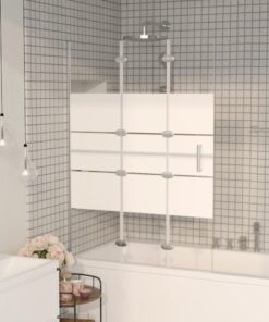 vidaXL Douchewand inklapbaar 100x140 cm ESG wit