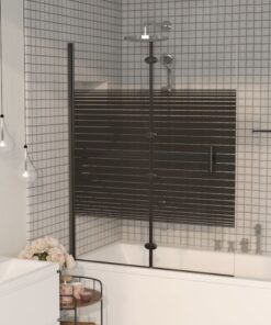 vidaXL Douchewand inklapbaar 100x140 cm ESG zwart