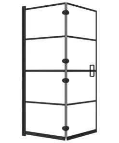 vidaXL Douchewand inklapbaar 120x140 cm ESG zwart