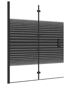 vidaXL Douchewand inklapbaar 120x140 cm ESG zwart