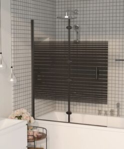 vidaXL Douchewand inklapbaar 120x140 cm ESG zwart