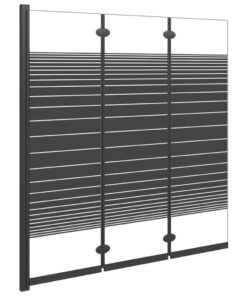 vidaXL Douchewand inklapbaar 3 panelen 130x130 cm ESG zwart