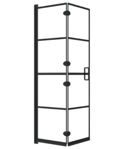 vidaXL Douchewand inklapbaar 80x140 cm zwart