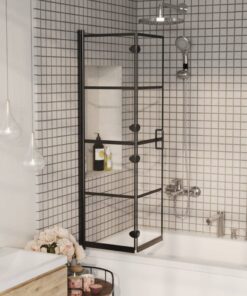vidaXL Douchewand inklapbaar 80x140 cm zwart