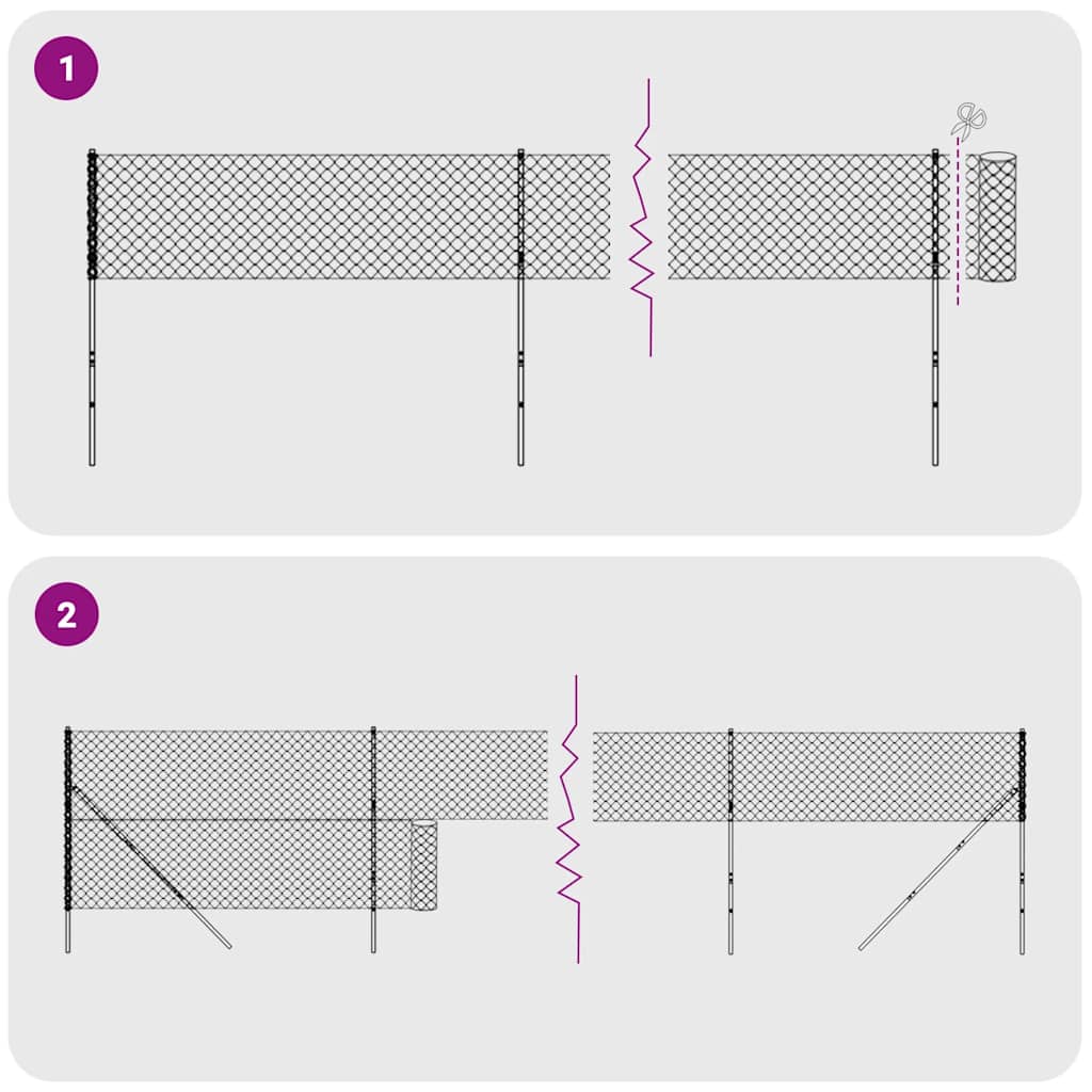vidaXL Draadgaashek met flens 1,4x25 m antracietkleurig - Afbeelding 6