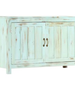 vidaXL Dressoir 110x35x70 cm massief mangohout lichtblauw