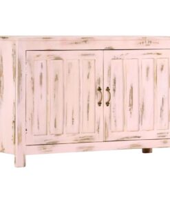 vidaXL Dressoir 110x35x70 cm massief mangohout lichtroze