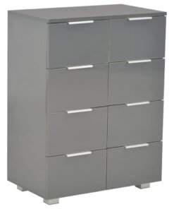 vidaXL Dressoir 60x35x80 cm bewerkt hout hoogglans grijs