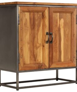 vidaXL Dressoir 65x30x70 cm gerecycled teakhout en staal