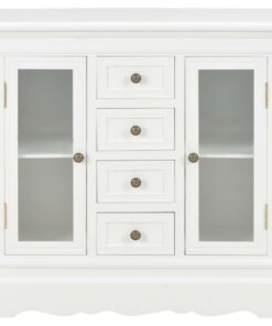vidaXL Dressoir 70x28x70 cm massief grenenhout wit
